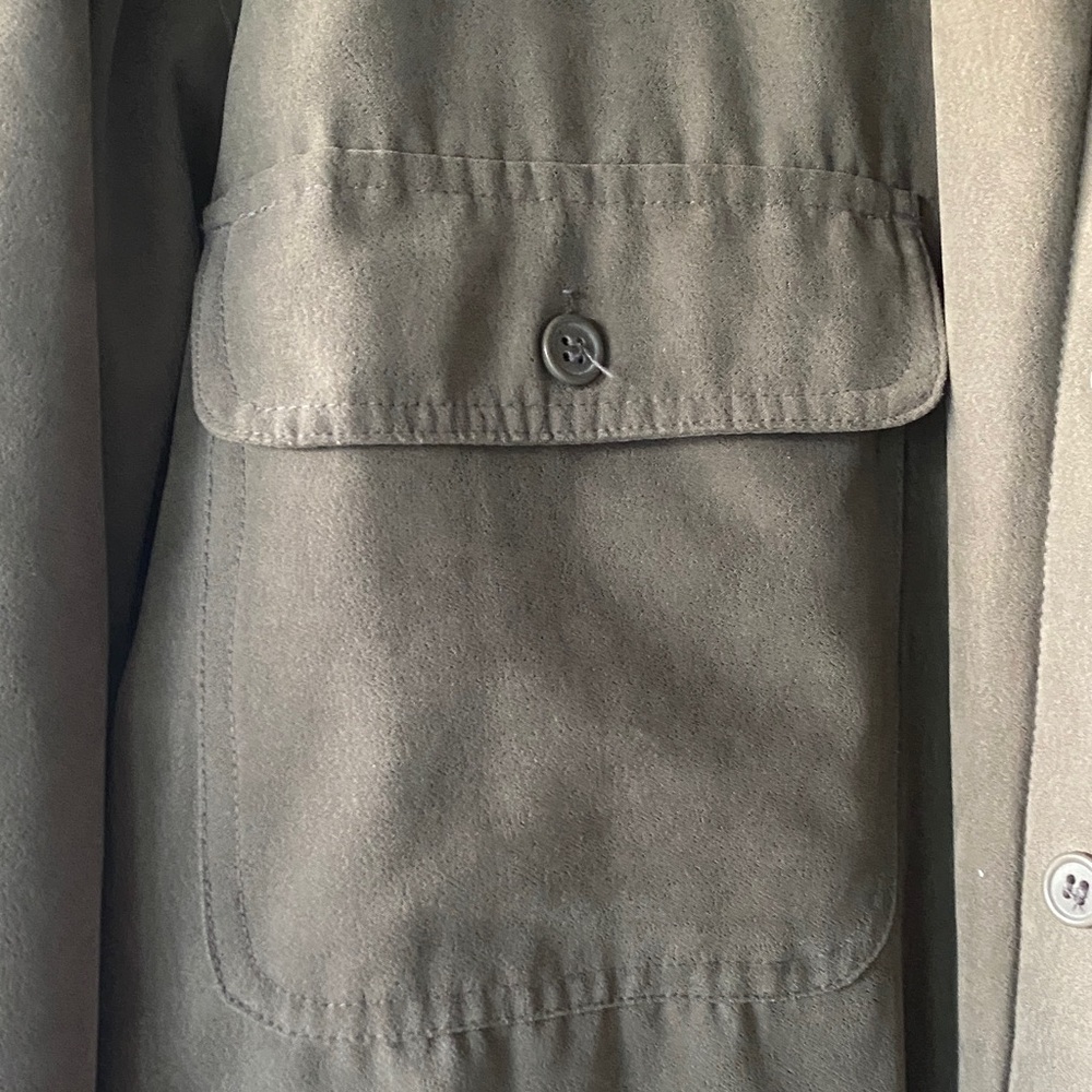 Montage Mens XL Taupe Fleece Lined Shirt Jacket Button Up Shacket - Picture 4 of 13